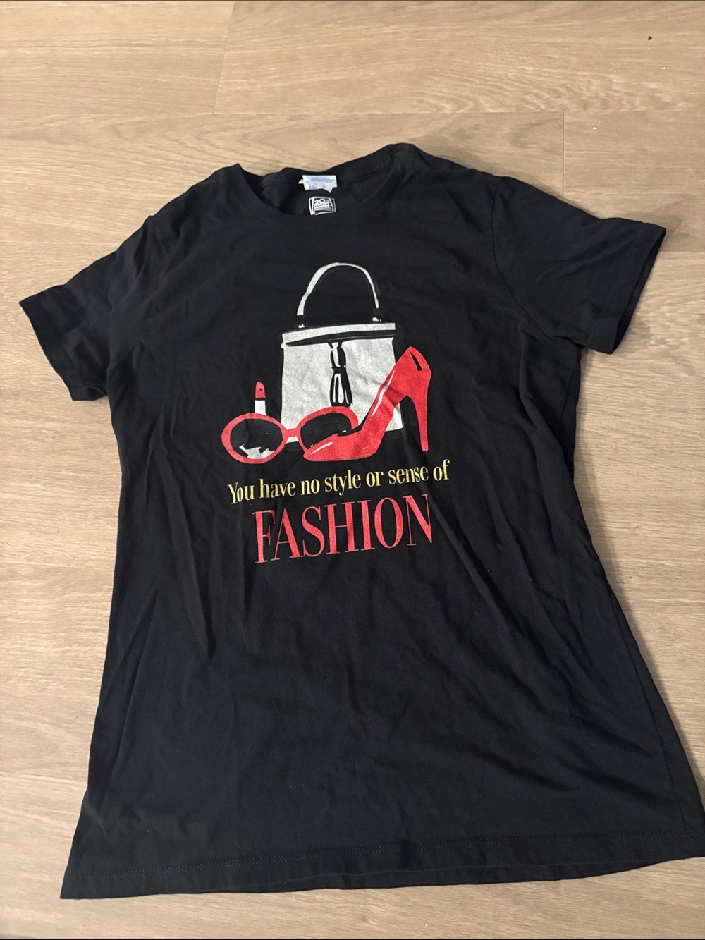 Black Graphic 'You have no style or sense of FASHION' women tee